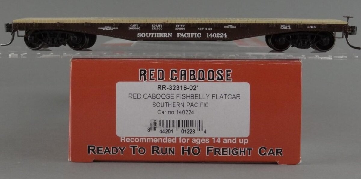 Red Caboose RR-32316-02 HO Southern Pacific Fishbelly Flat Car # 140224