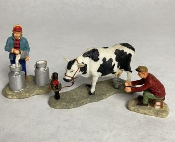 Lemax 12500A Village Collection Milking Chores Polyresin Figure Set