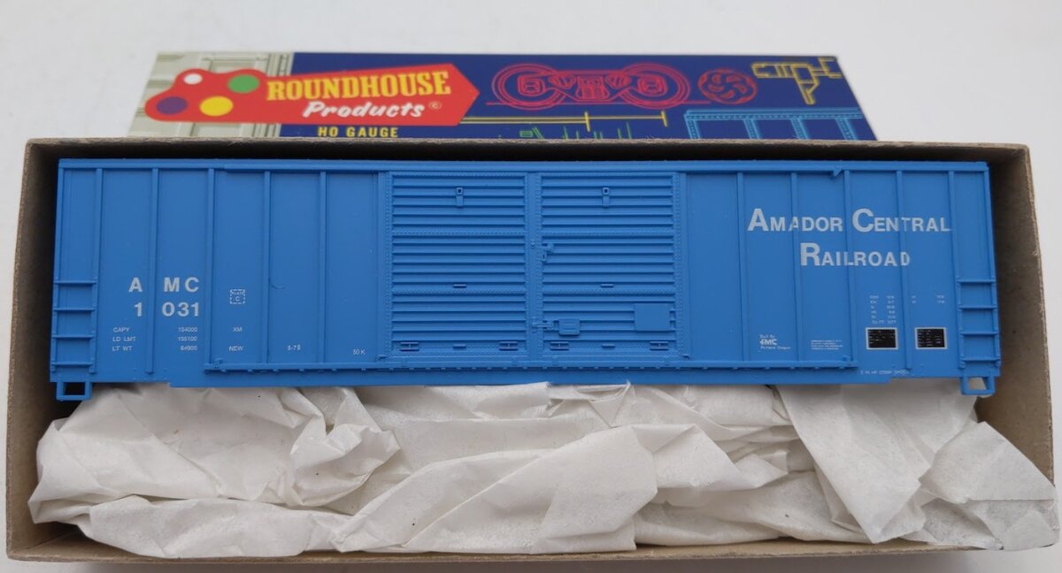 Roundhouse 1982 HO Amador Central Railroad 50' Double Door Box Car # 1031 Kit