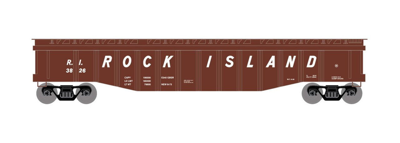 Roundhouse 82118 HO Rock Island 50' Covered Gondola #3849