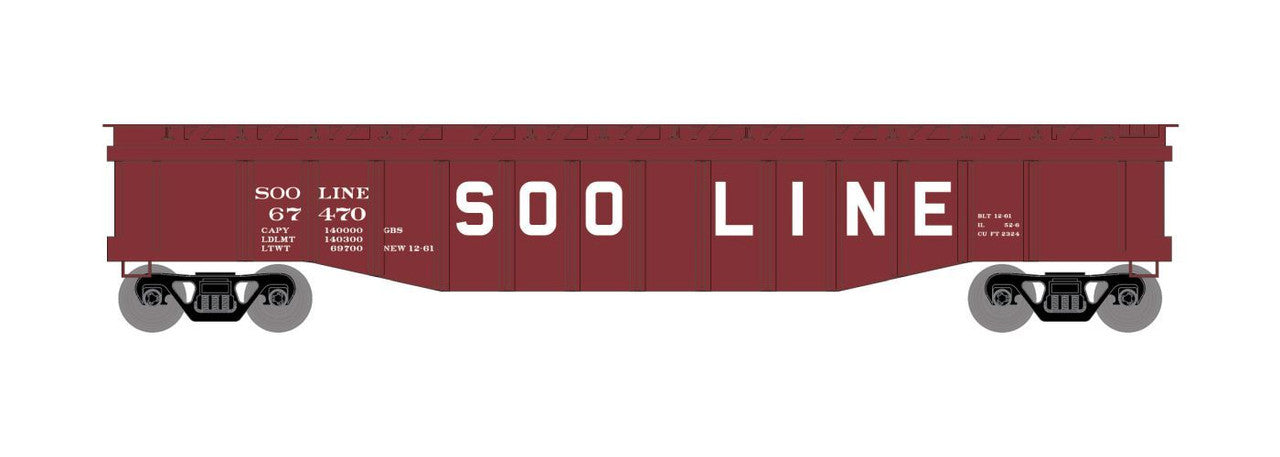Roundhouse 82115 HO SOO Line 50' Covered Gondola #67479