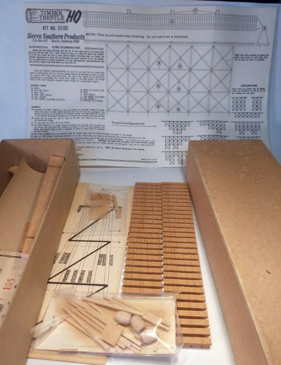 Sierra Southern Products SS105 HO Timber Trestle Wood Kit