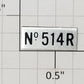 Lionel 514R-4 No.514R Nickel Nameplate with Adhesive