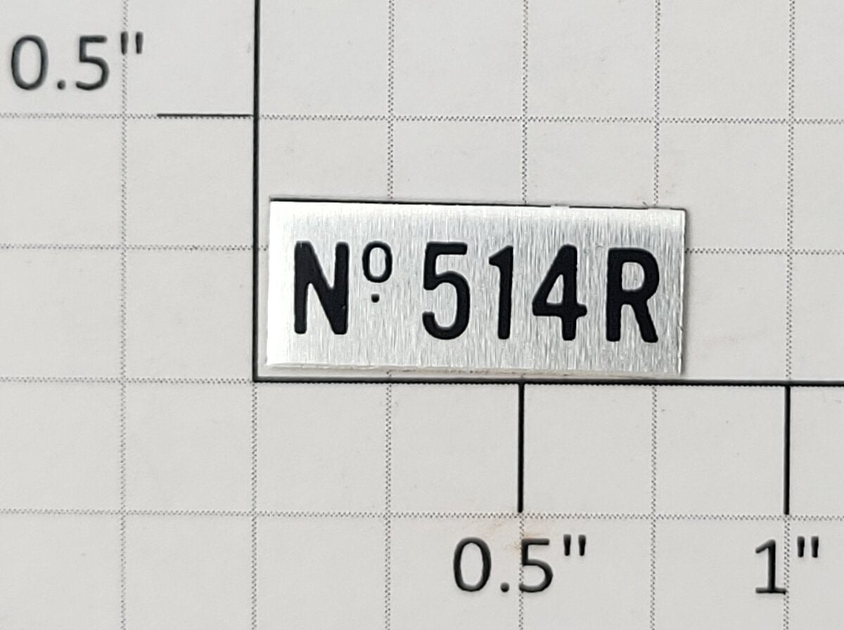 Lionel 514R-4 No.514R Nickel Nameplate with Adhesive