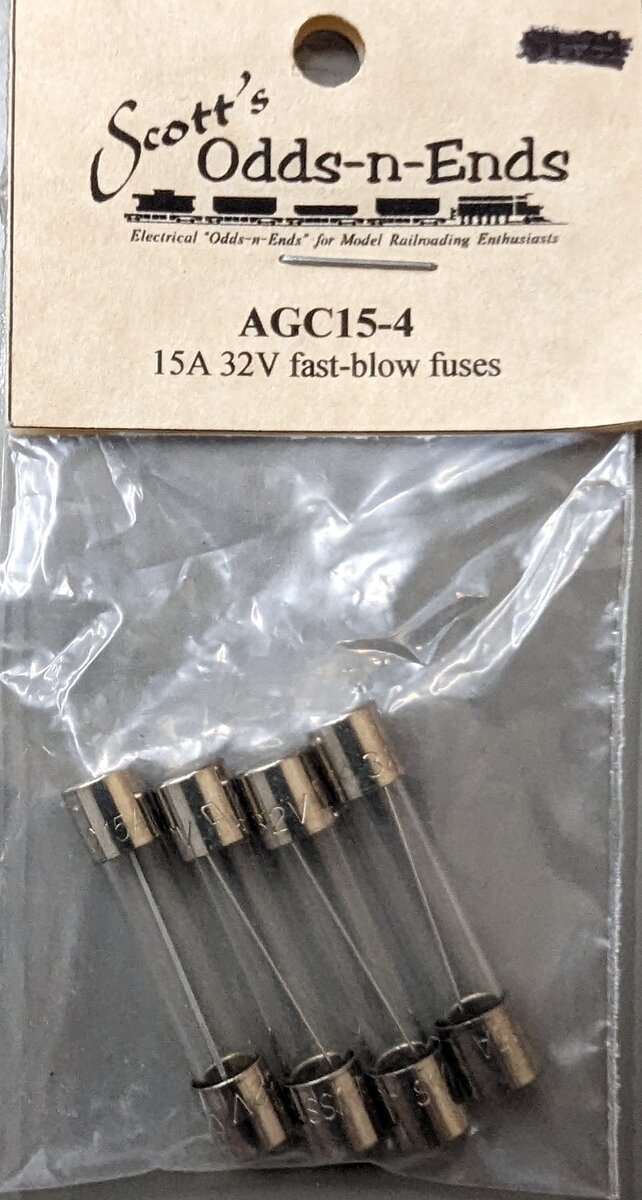 Scott's Odds-N-Ends AGC15-4 15A 32V Fast Blow Fuses (Pack of 4)