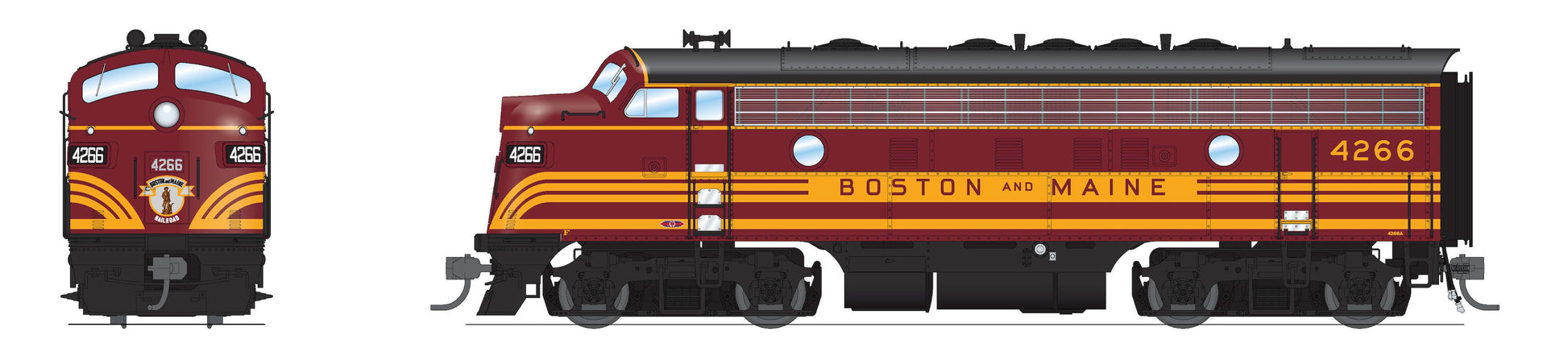 Broadway Limited 8303 HO Boston & Maine EMD F7A Diesel Locomotive #4268