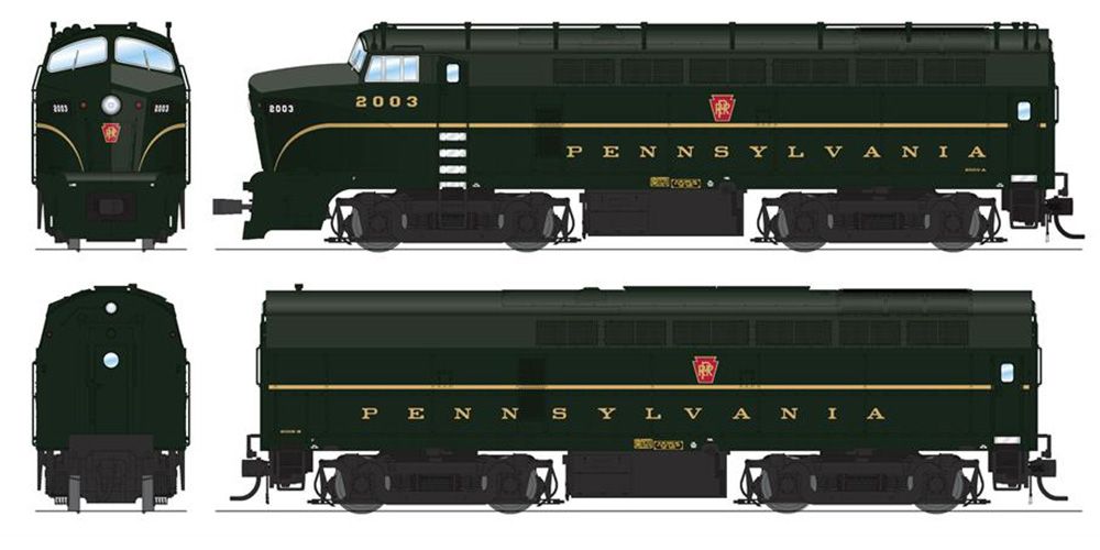 Broadway Limited 7692 HO PRR BF-16 Sharknose A/B Diesel Loco w/Sound & DCC