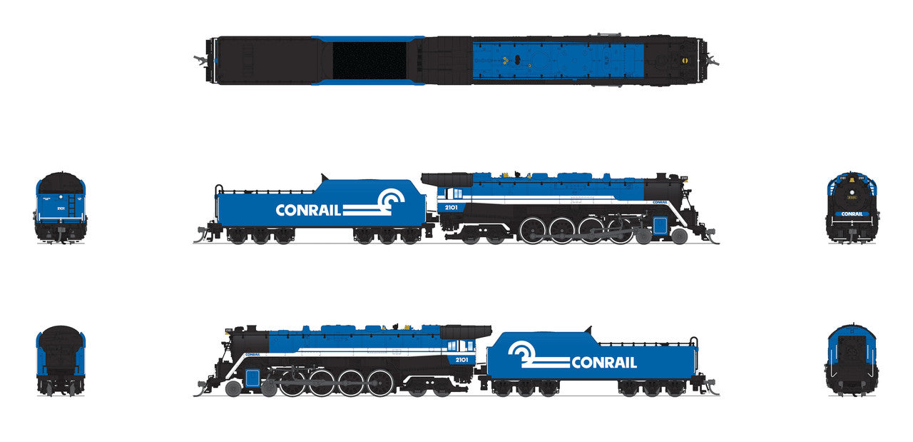 Broadway Limited 7412 N Conrail T1 4-8-4 Steam Loco - Sound/DC/DCC, Smoke #2101 LN/Box