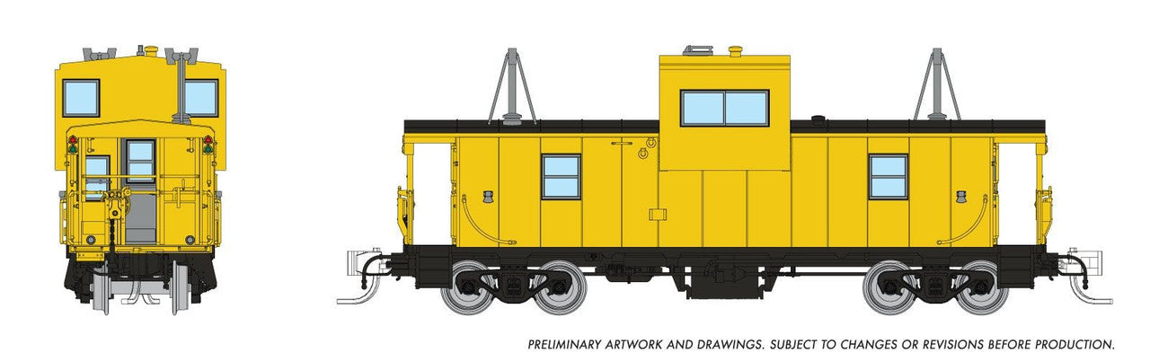 Rapido Trains 510098 N Unlettered Painted Yellow Wide Vision Caboose