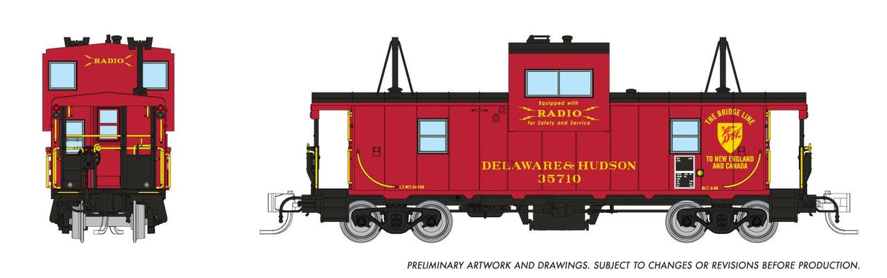 Rapido Trains 510029 N Delaware & Hudson Wide Vision Caboose #35710