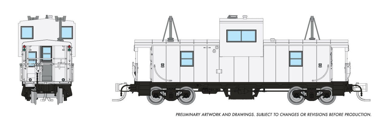 Rapido Trains 510097 N Unlettered Painted White Wide Vision Caboose