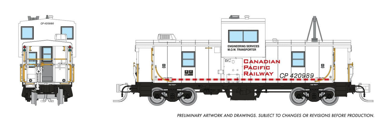 Rapido Trains 510008 N CP Rail - Engineering White Wide Vision Caboose #420990