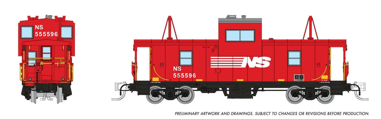 Rapido Trains 510033 N Norfolk Southern Wide Vision Caboose #555596
