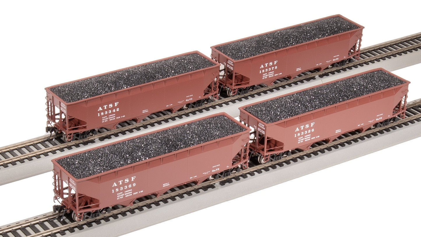 Broadway Limited 8100 HO ATSF AAR 70-Ton 3-Bay Hopper (Pack of 4)