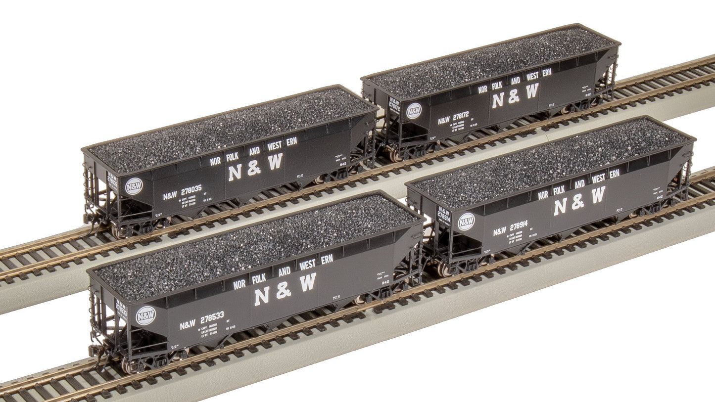 Broadway Limited 8115 HO Norfolk & Western AAR 70-Ton 3-Bay Hopper (Pack of 4)