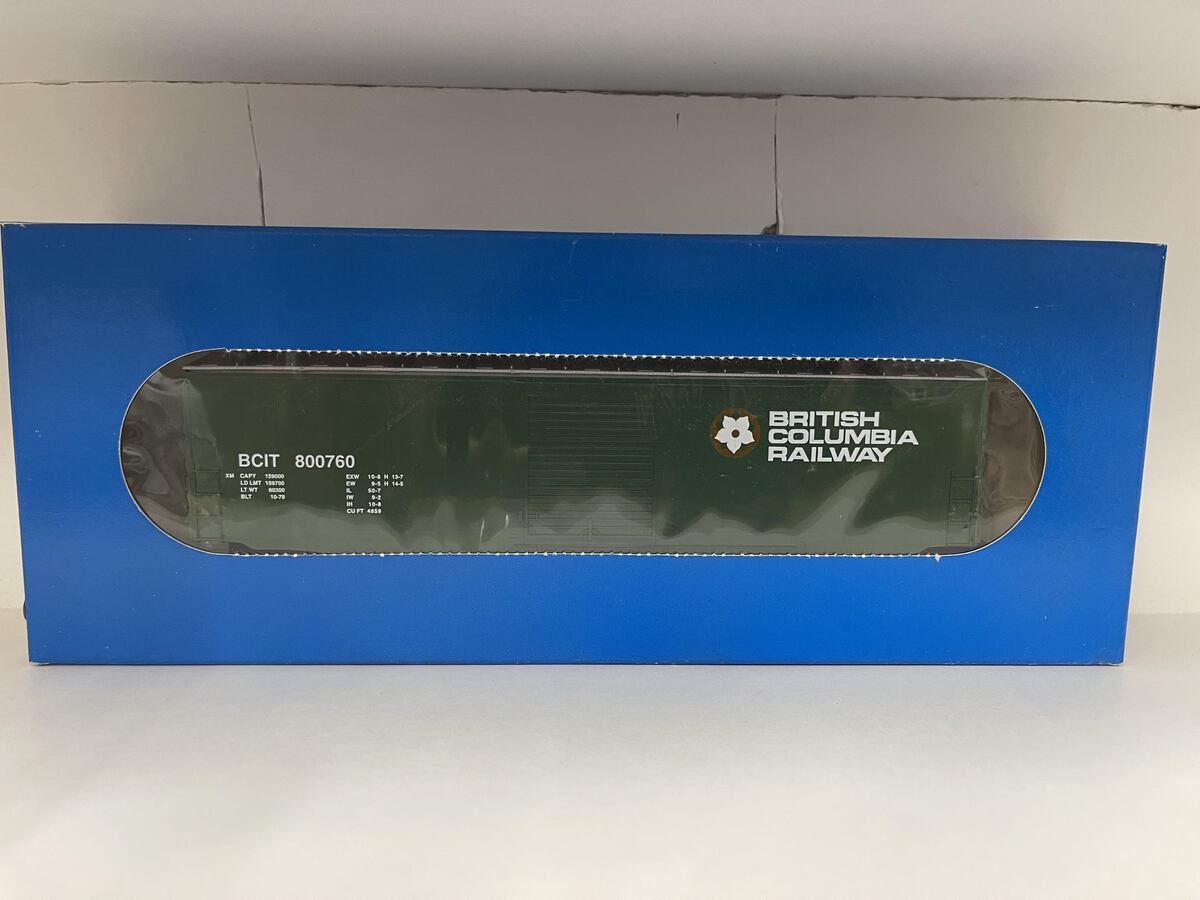 E&C Shops 0204 HO British Columbia Railway 50' Single Door Boxcar # 800760 Kit