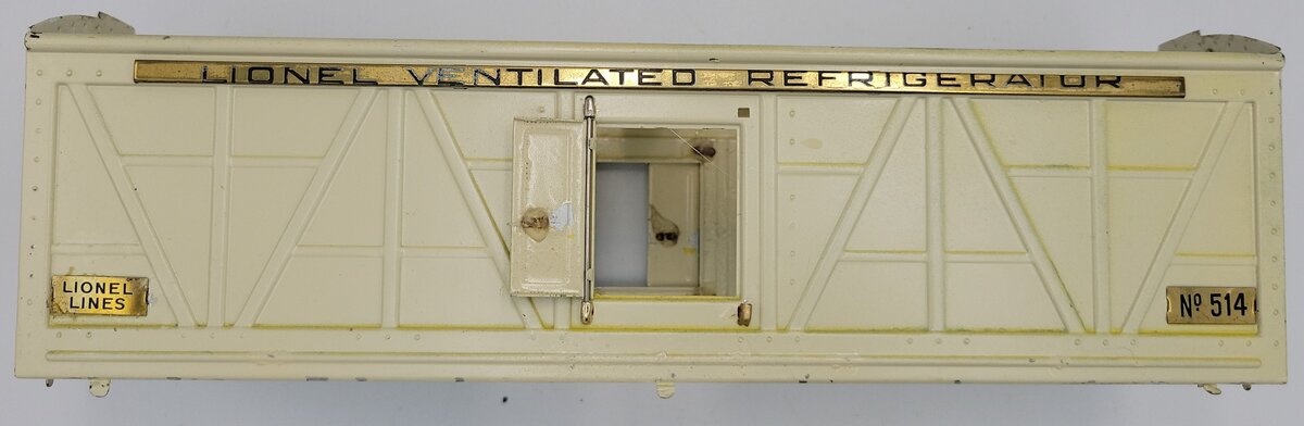 Lionel 514-3 Vintage Standard Gauge Tinplate Ivory Refrigeration Car Shell