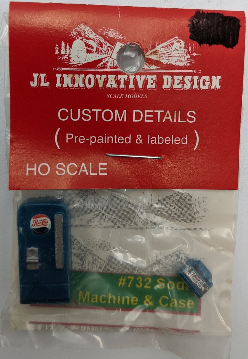 JL Innovative Design 732 HO Pepsi-Cola Upright Soda Machine & Case Box Version