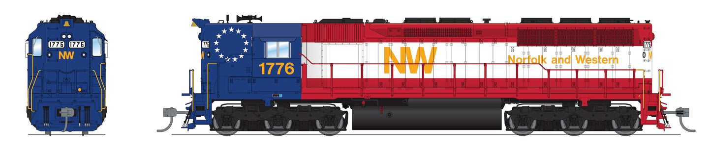 Broadway Limited 7942 HO N&W EMD SD45 High Hood Diesel Loco Sound/DCC #1776