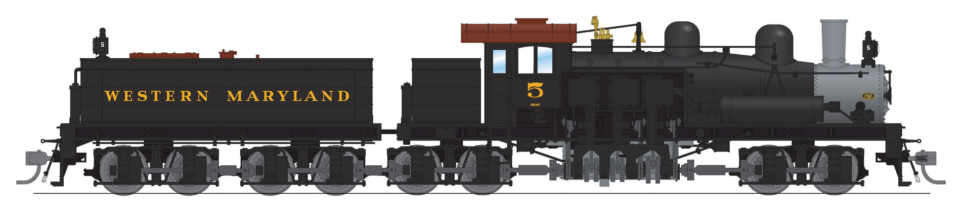 Broadway Limited 7818 HO WM Class D 4-truck Shay Steam Loco Sound/DC/DCC #5