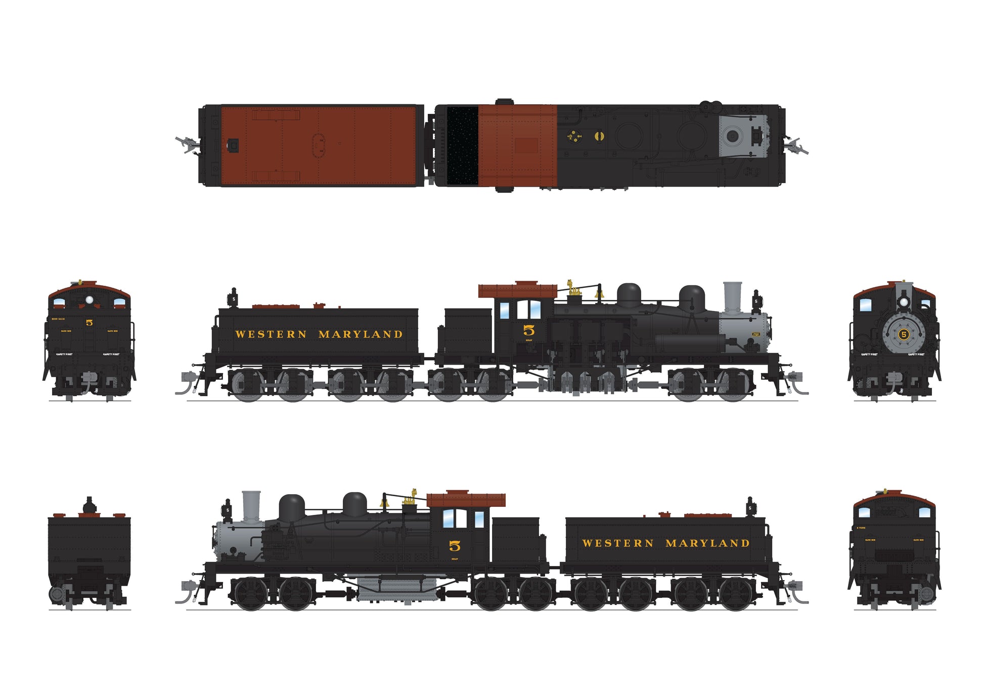 Broadway Limited 7818 HO WM Class D 4-truck Shay Steam Loco Sound/DC/DCC #5