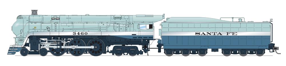 Broadway Limited 7394 HO ATSF 1950 Class 4-6-4 Hudson Steam Loco#3460