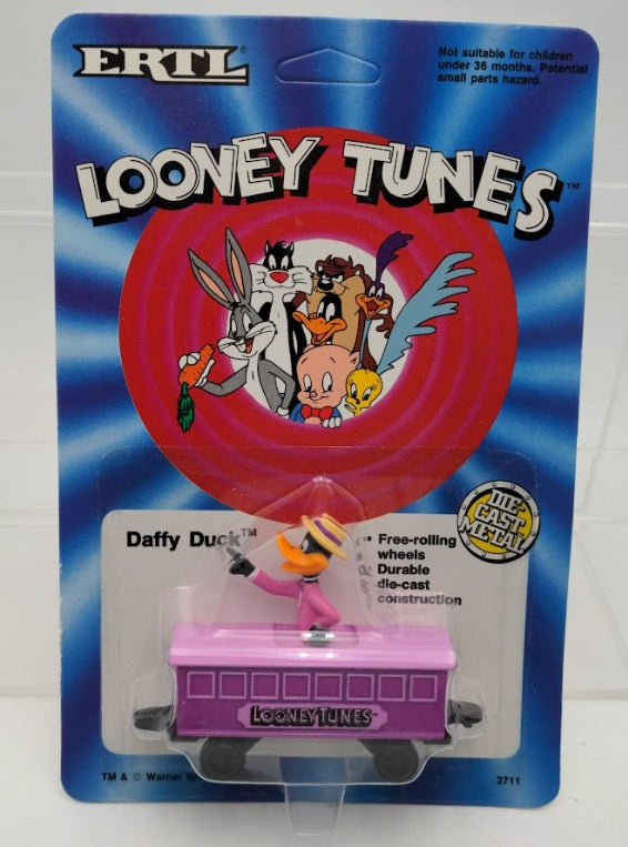 Ertl 2711 Looney Tunes Daffy Duck Diecast Passenger Car Free Rolling Wheels