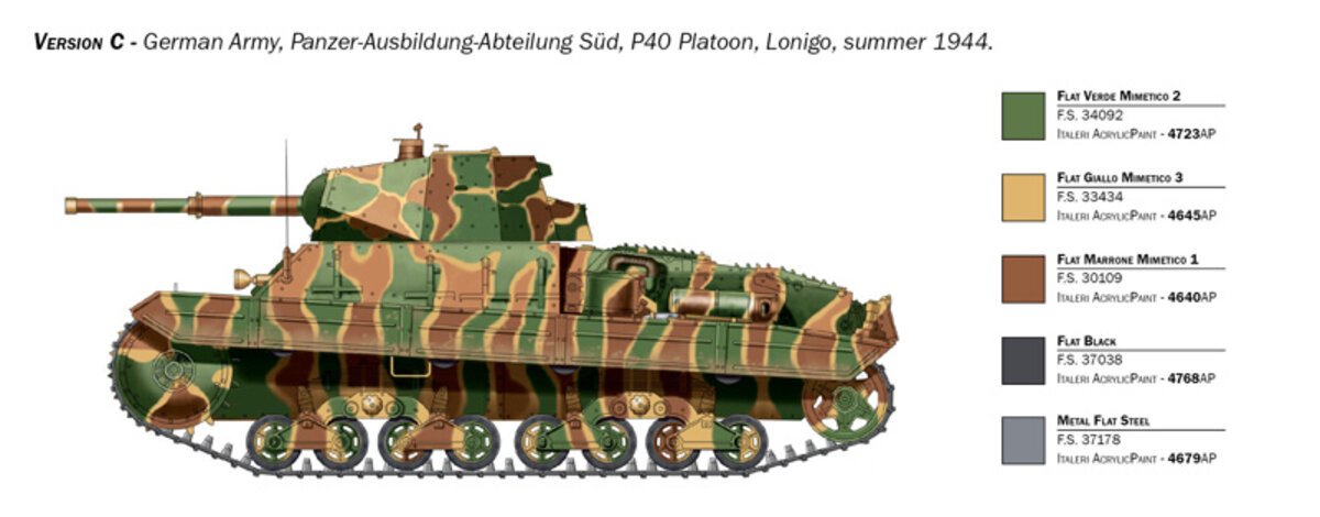 Italeri 6599 1:35 Carro Armato P40 Military Tank Model Kit
