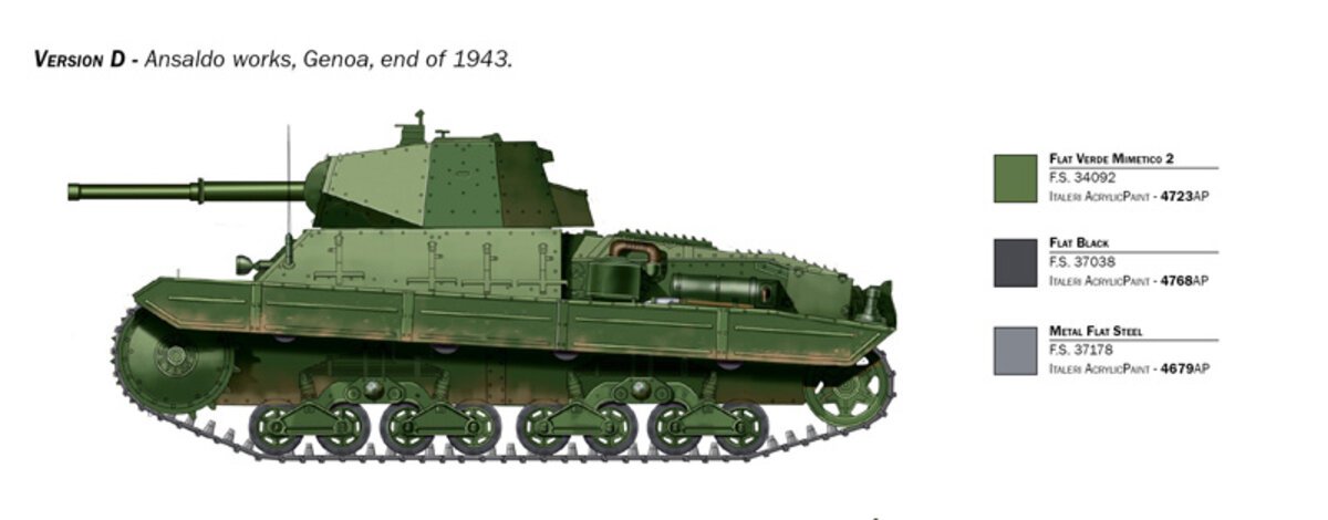 Italeri 6599 1:35 Carro Armato P40 Military Tank Model Kit
