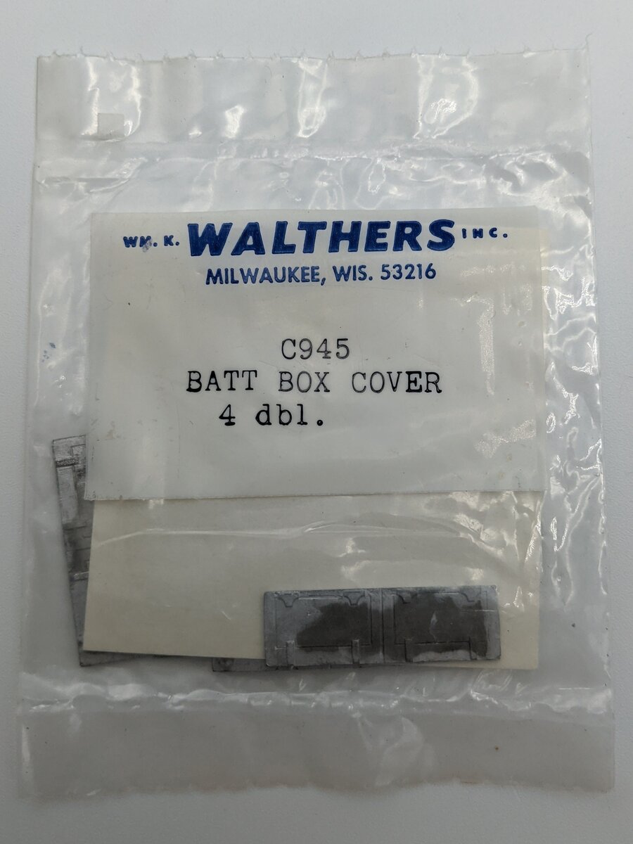 Walthers C945 O And HO Battery Box Cover 4 Double