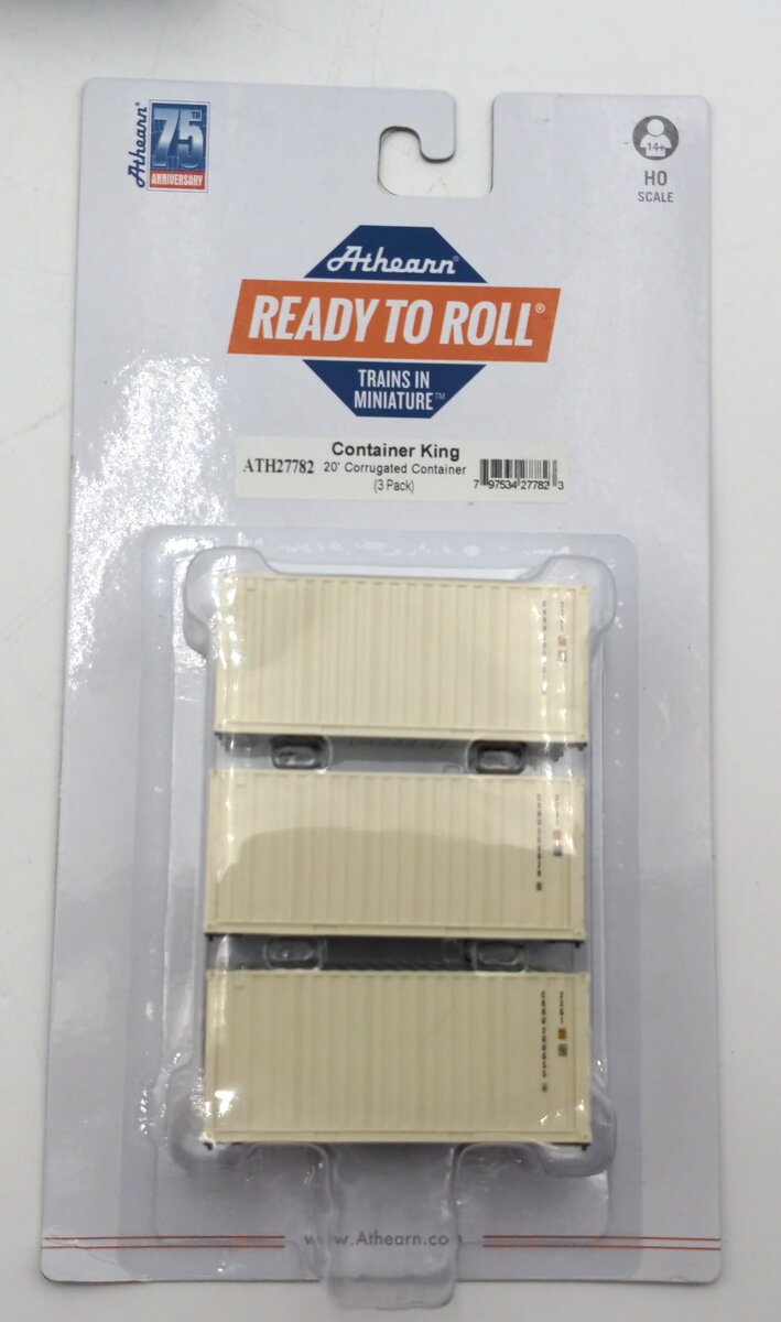Athearn 27782 HO CKRU 20' Corrugated Container Ready-To-Run #2 (Pack of 3)