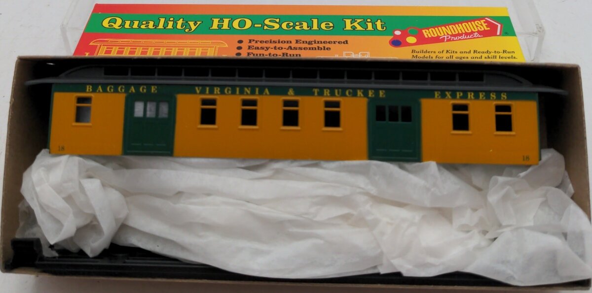 Roundhouse 05027 HO Scale Virginia & Truckee 50' Pullman Baggage Car Kit