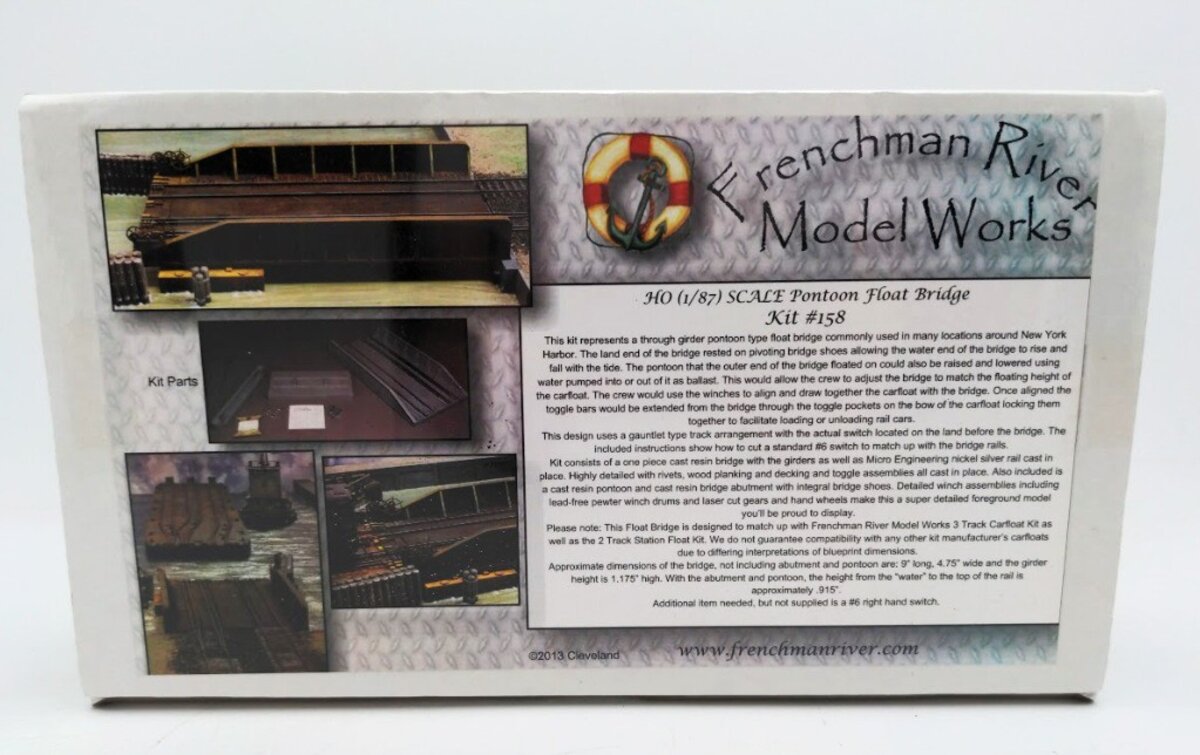 Frenchman River Model Works 158 HO Scale Pontoon Float Bridge Building Kit