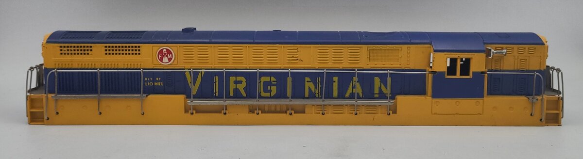Lionel 2322-2 Postwar Blue and Yellow Virginian FM with Horns and Decals