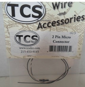 TCSDCC 1473 Micro Connector 2 Pin w/Black and White Wire Leads