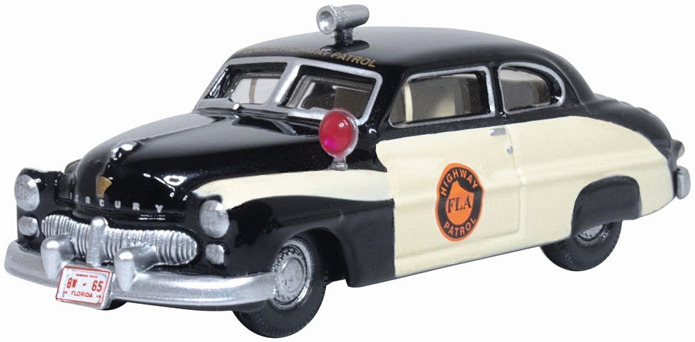 Oxford Diecast 87ME49010 HO 1949 Mercury Monarch Florida Highway Patrol Car