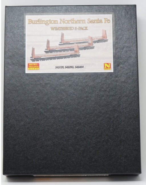 Micro-Trains 98305051 N BNSF Weathered 61'' 8" Bulkhead Flatcar (Set of 3)