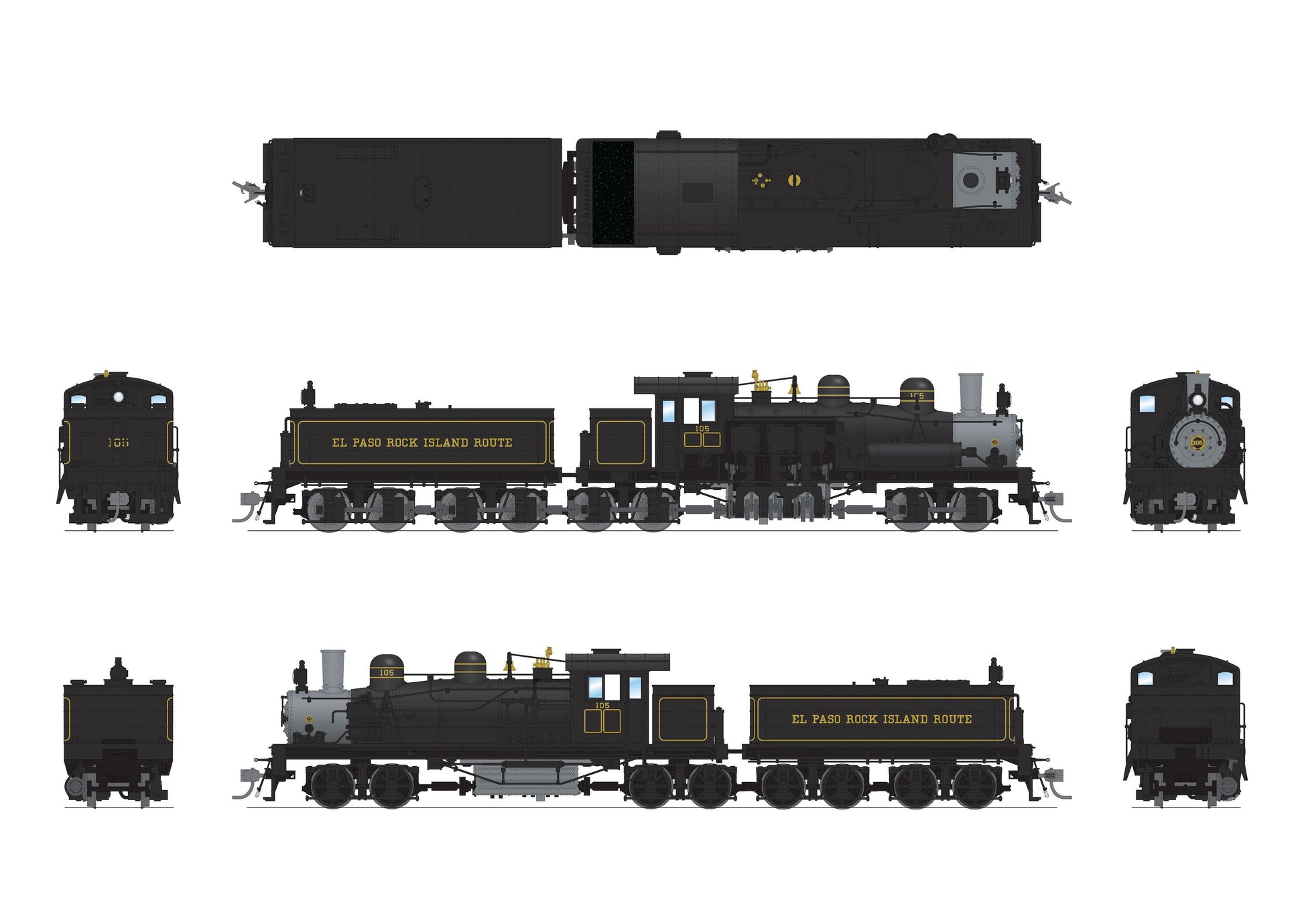 Broadway Limited 7825 HO EPRI Class D 4-truck Shay Steam Loco Sound/DC/DCC #105