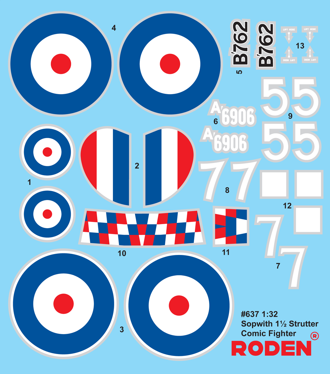Roden Models 637 1:32 Sopwith 1 1/2 Strutter Comic Fighter Military Plane Kit