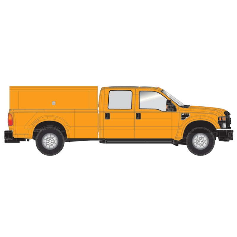 Atlas 35000005 HO Safety Orange Ford F-350 Crew Cab Pickup Truck w/Utility Cap