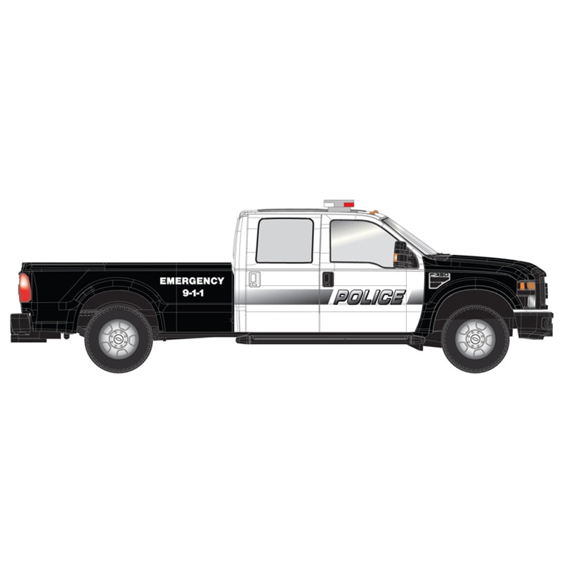 Atlas 35000008 HO Black & White Police Ford F-350 Crew Cab Pickup Truck