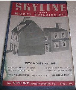 Skyline Models 658 HO Easy to Assemble Betsy Ross City House Model Kit