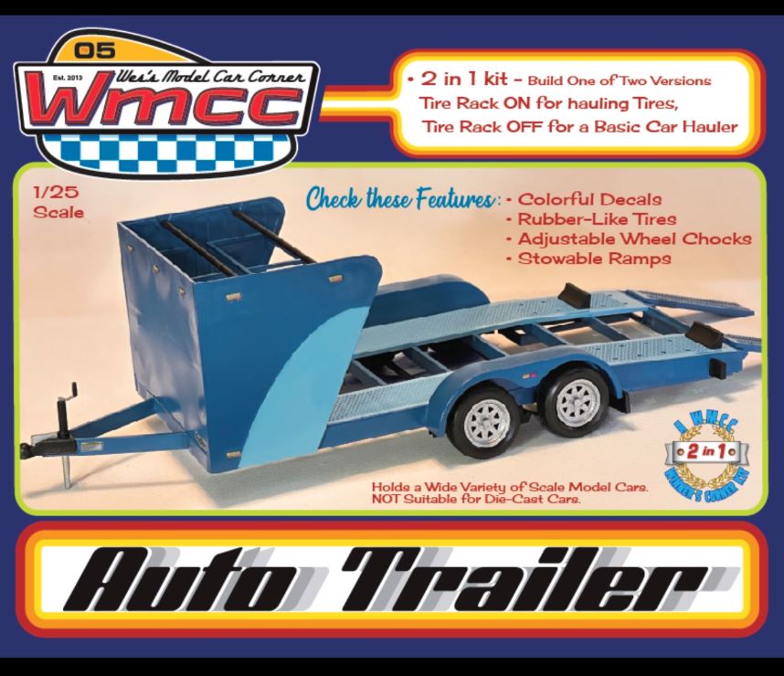 Wes''s Model Car Corner 100AT1 1:25 Auto Trailer Plastic Model Kit w/Decals