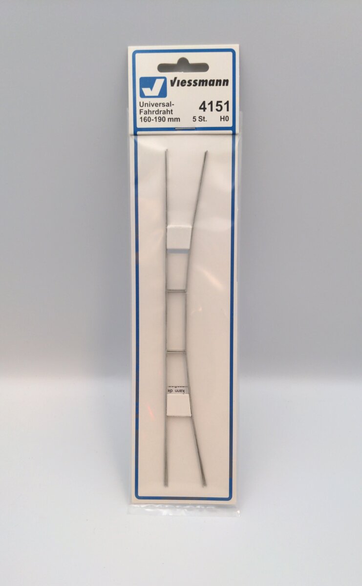 Viessmann 4151 HO Overhead Line Universal Travel Wire 160 - 190 mm (Pack of 5)