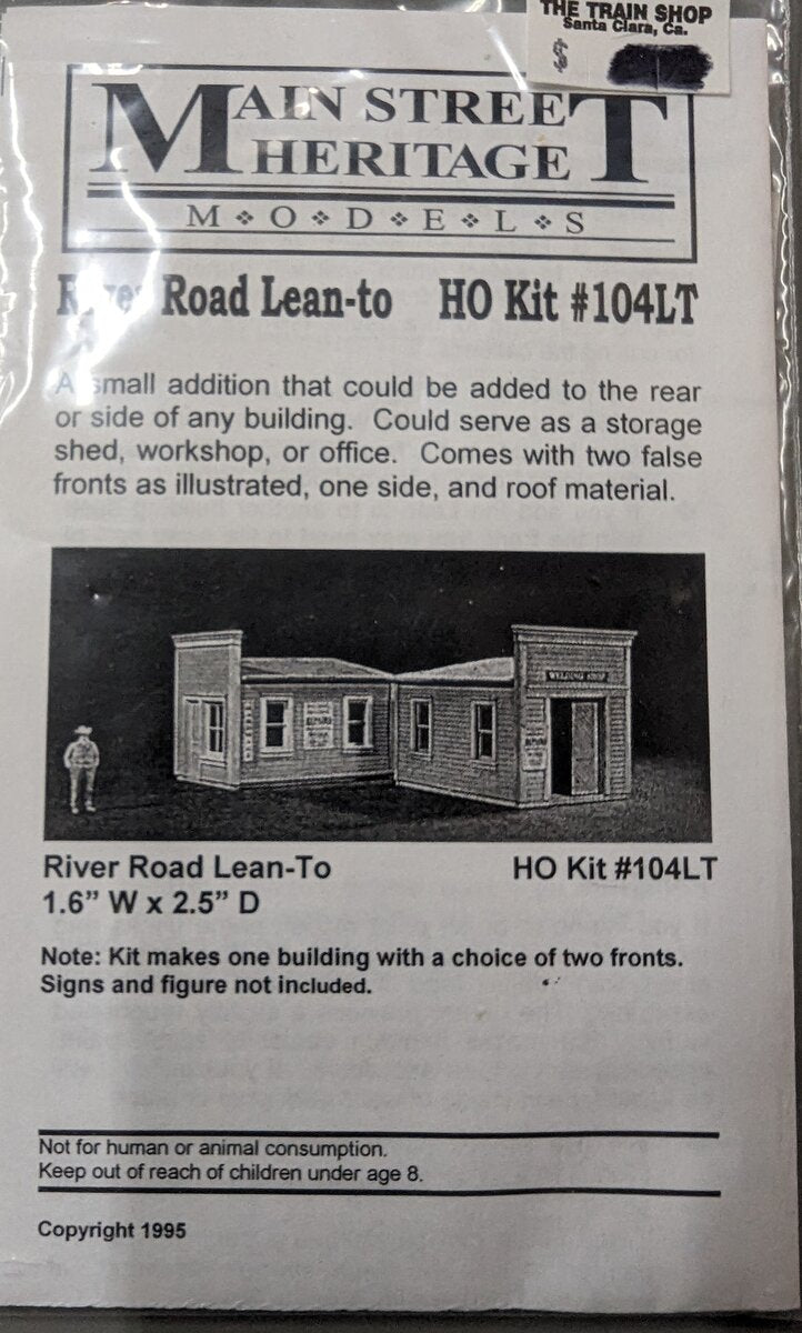 Main Street Heritage 104LT HO River Road Lean-To Building Kit