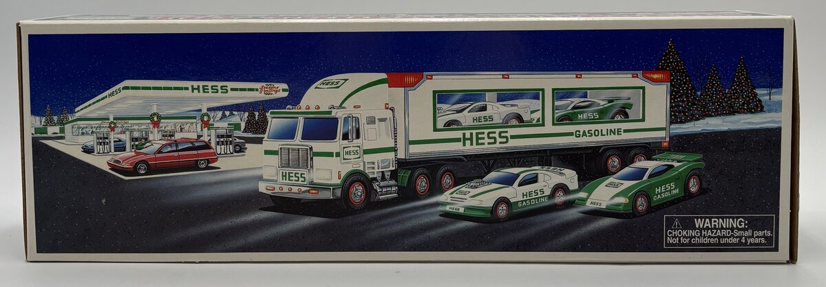 Hess 1997 Toy Truck and 2 Racers w/Real Head and Tail Lights