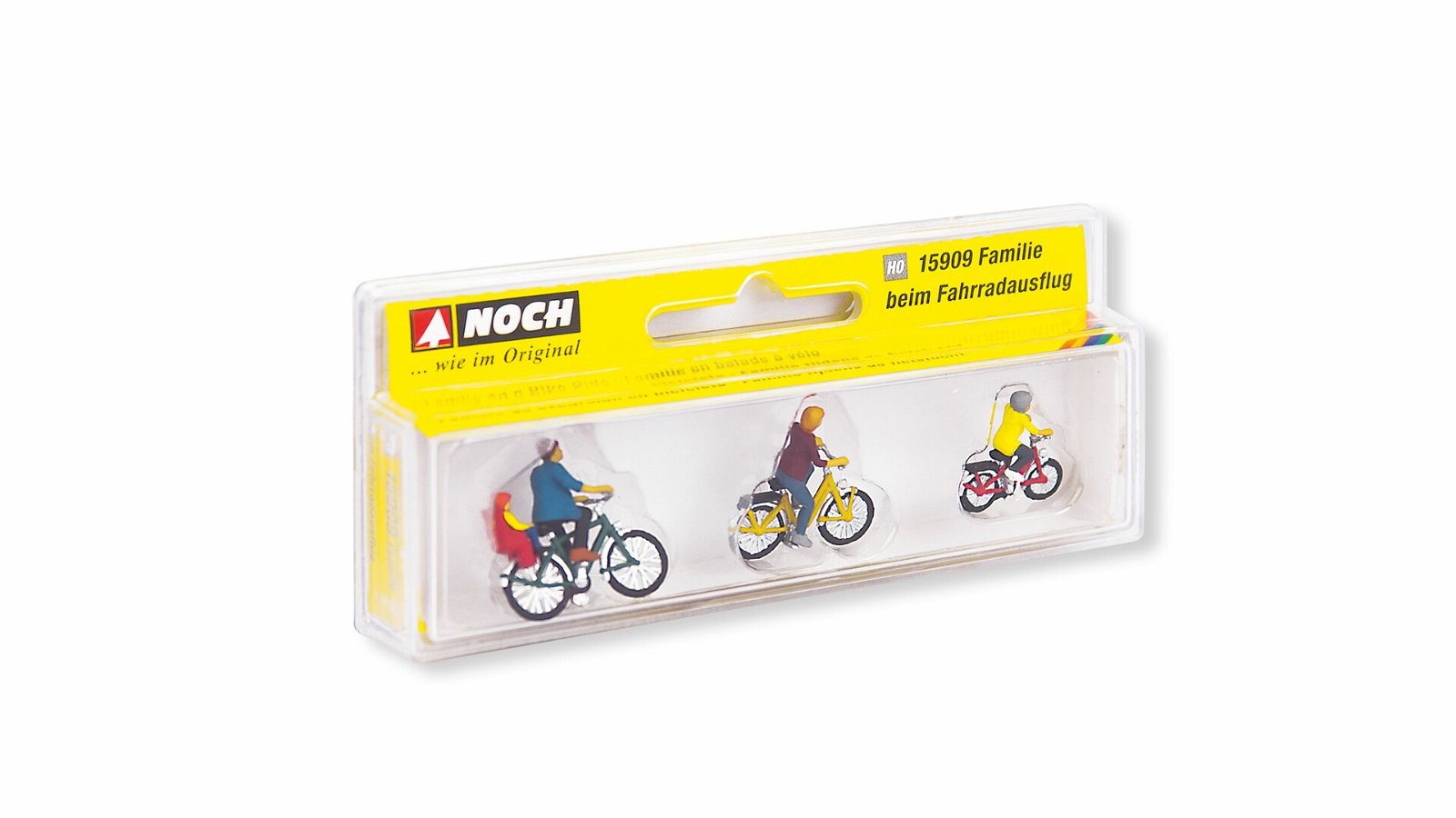 Noch 15909 HO Family on a Bike Ride Plastic Figures (Set of 3)