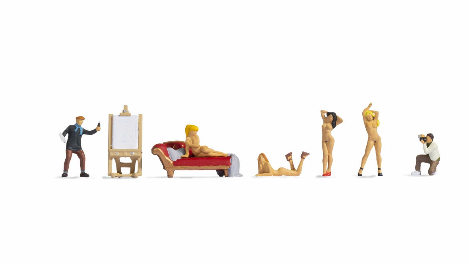Noch 15948 HO Artists and Nude Models Plastic Figures (Set of 6)