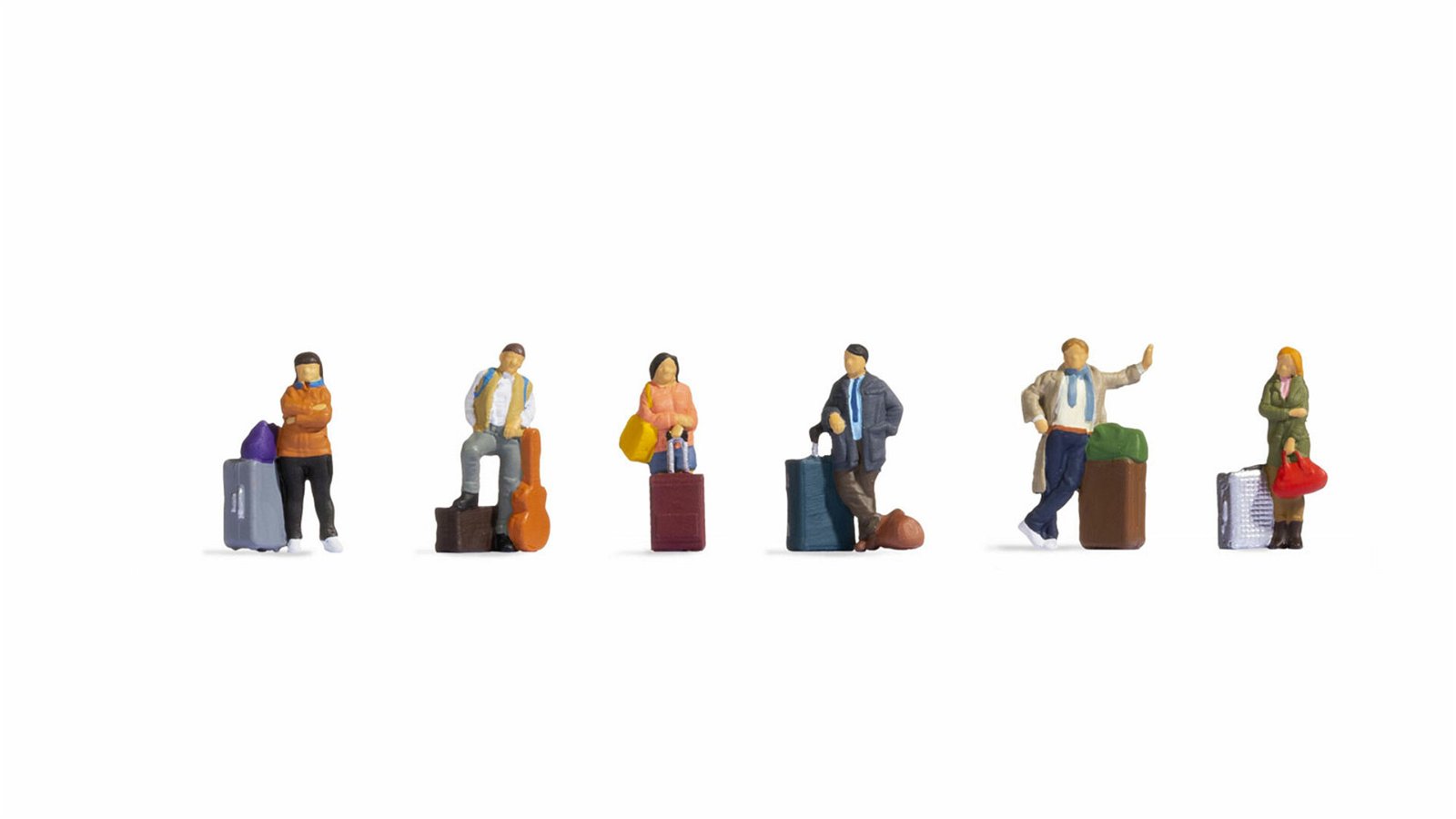 Noch 36217 N Passengers Plastic Figures with Luggage (Set of 6)