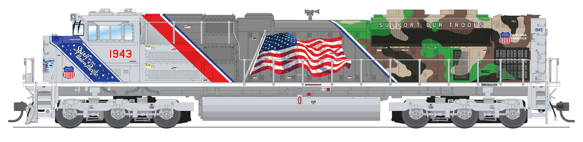 Broadway Limited 8683 HO UP EMD SD70ACe Diesel Locomotive Sound/DC/DCC #1943